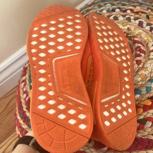 Adidas Pharrell Ubuntu NMD Hu  Bright Orange Sneakers - Picture 5 of 7